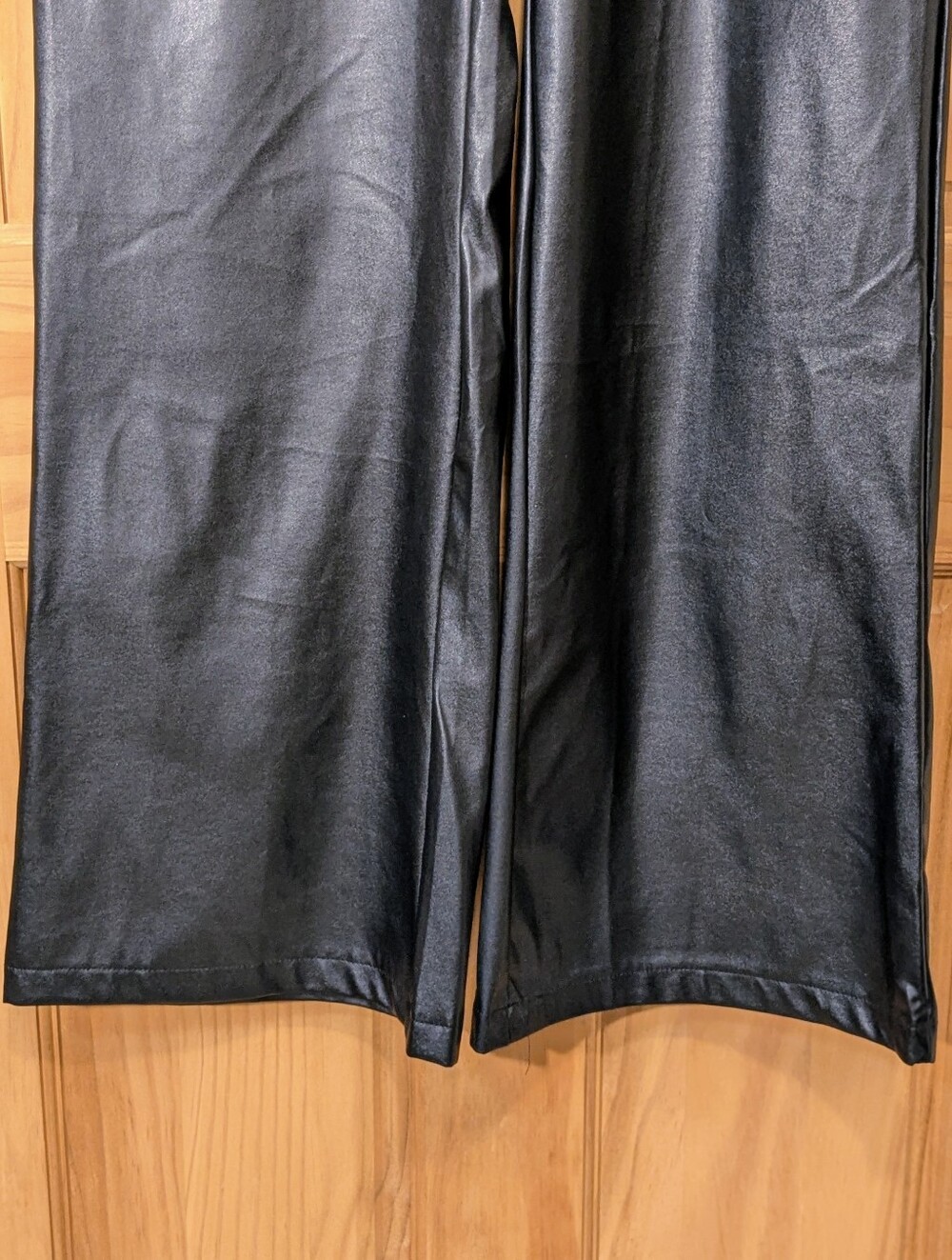Fashion Noma Faux Leather Pants Flare Leg Size 12 High Rise Trousers Boho Chic - Picture 3 of 15